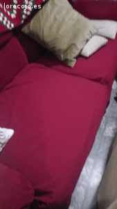 sofa rojo tres plaza